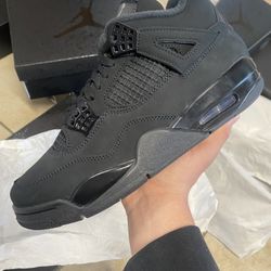 Black Cat Jordan 4 Grade School Sizes