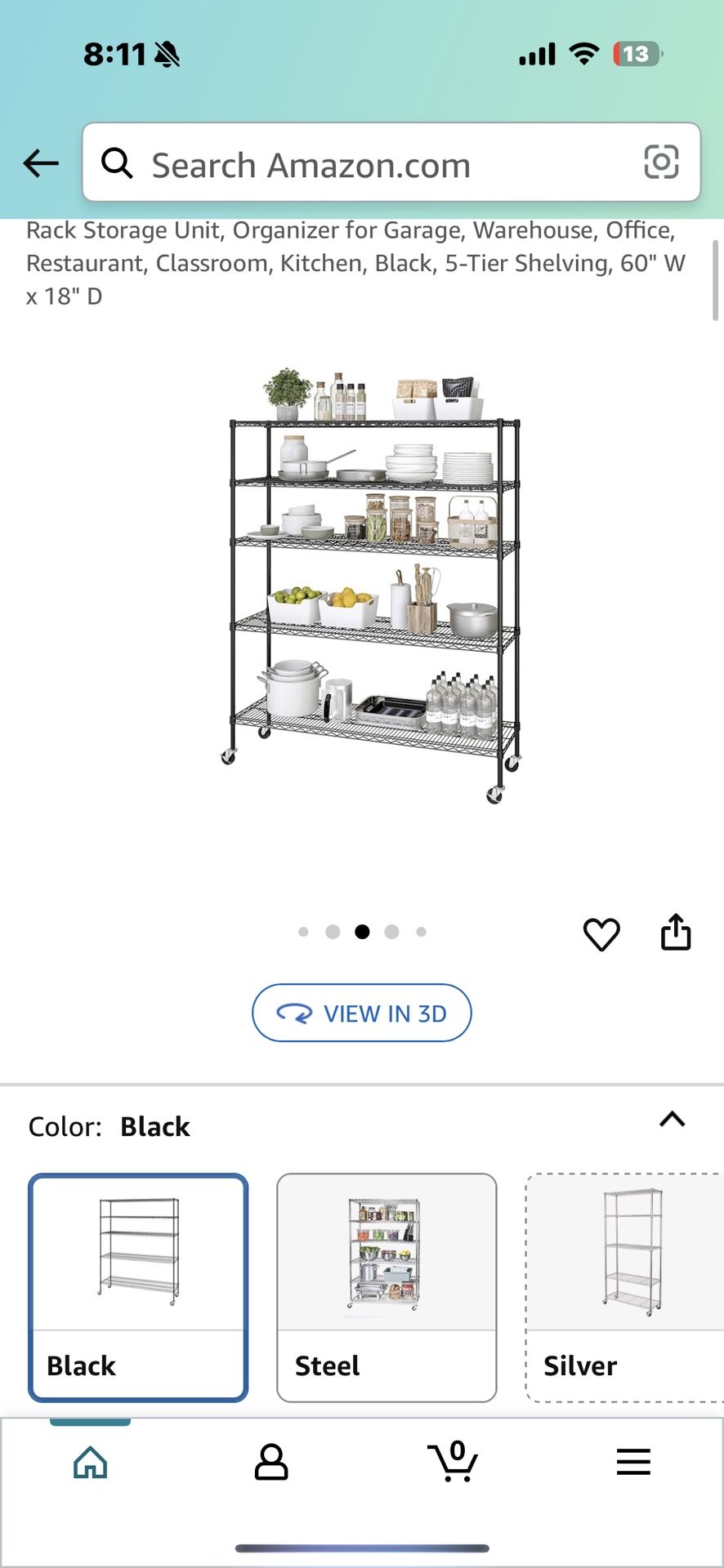 New Black Steel Shelf