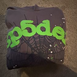 Gray And Green Spider Hoodie 