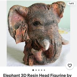 Elephant 3D Resin Head Figurine by Avery Creations Paper Weight