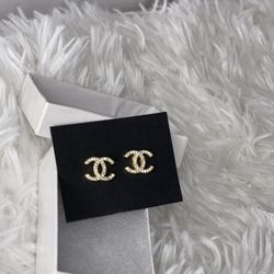 Gold Finish Initial Earrings 