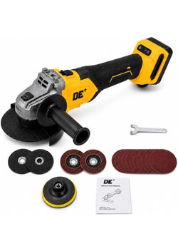 DEVORX 4-1/2" Cordless Angle Grinder for DeWalt 20V MAX Battery,Bare Tool Brushless 10,000 RPM Power Grinder, 6-Speed Control, Adjustable Guard, 3-Pos