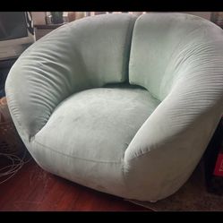 Light Green Plush Velvet Chair