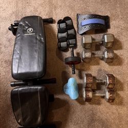 Workout Bench And Weights