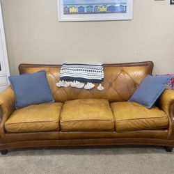 FREE***Leather Sofa With Pillows- Bradington Young 