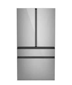 36 in. 23.2 Cu. Ft. Counter-Depth 4-Door French-Door Refrigerator in Platinum Glass, Dual-Dispense AutoFill Pitcher