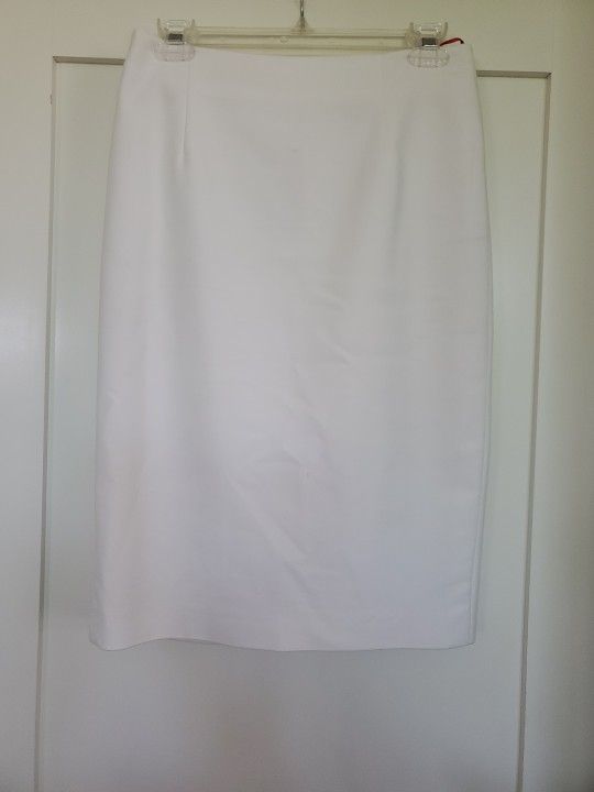 Catherine for Catherine Malandrino White Stretchy Pencil Skirt Sz 8