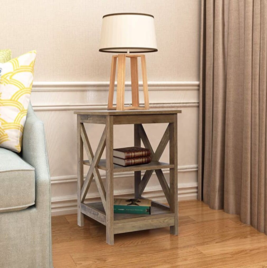 NEW (Shaded Oak ) Side table end table Coffee Snack Console Tables for Living Room