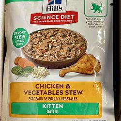 Hill's Science Diet Kitten Chicken & Vegetables Stew 2.8-oz pouch, case of 24