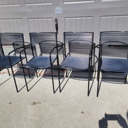 Set of 4 vintage postmodern Giandomenico Belotti for Alias spaghetti chairs with arm rests, 1980s