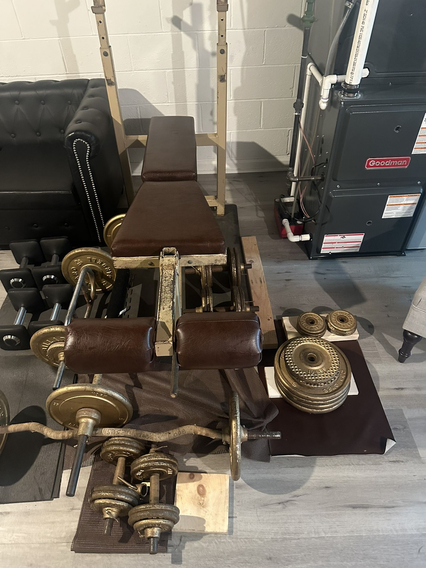 Tough Heavy Duty Weights & Weight Bench with Bars