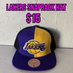 NBA Mitchell And Ness Los Angeles Lakers Purple Gold Black SnapBack Hat 