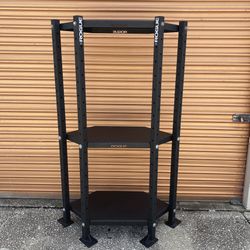 Rogue Fitness Mass Storage 3 Tier Corner Shelf - Excellent Condition - Commercial Gym Equipment 