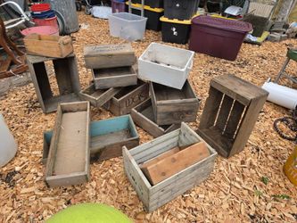 Lot of 14 Rustic Wooden Crates Farmhouse Decor, Storage & DIY