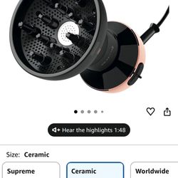 Bellissima Diffon Ceramic Diffuser Hair Dryer for Curly Hair - 2-in-1 Blow Dryer with Diffuser - Reduces Frizz, Defines Curls, Volumizes - Lightweight