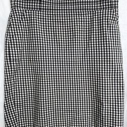 Ann Taylor Petite, Gingham Print Black & White, Fully Lined Skirt, Size 12P, Excellent Condition   