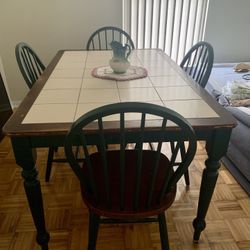 FARMHOUSE TABLE W 4 CHAIRS 