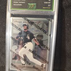 1996 Leaf Preferred Steel Baseball Frank Thomas #1 HOF White Sox EJE GEM MINT 10
