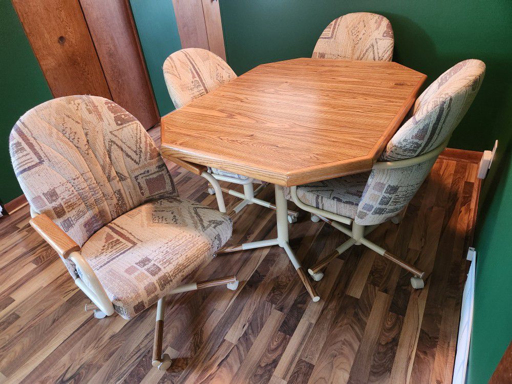 Table , Leaf, 4 Chairs. $ 150.00