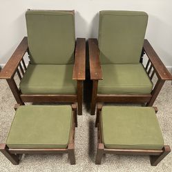 LL Bean Wooden Chairs With Cushions