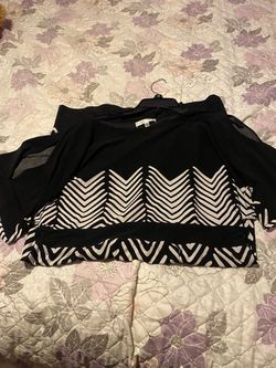 Sandra Darren (14) black-and-white patterned dress