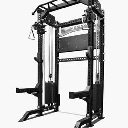 VESTA FITNESS 2in1 - Squat Rack Power Cage Functional Trainer with Smith Machine Option 