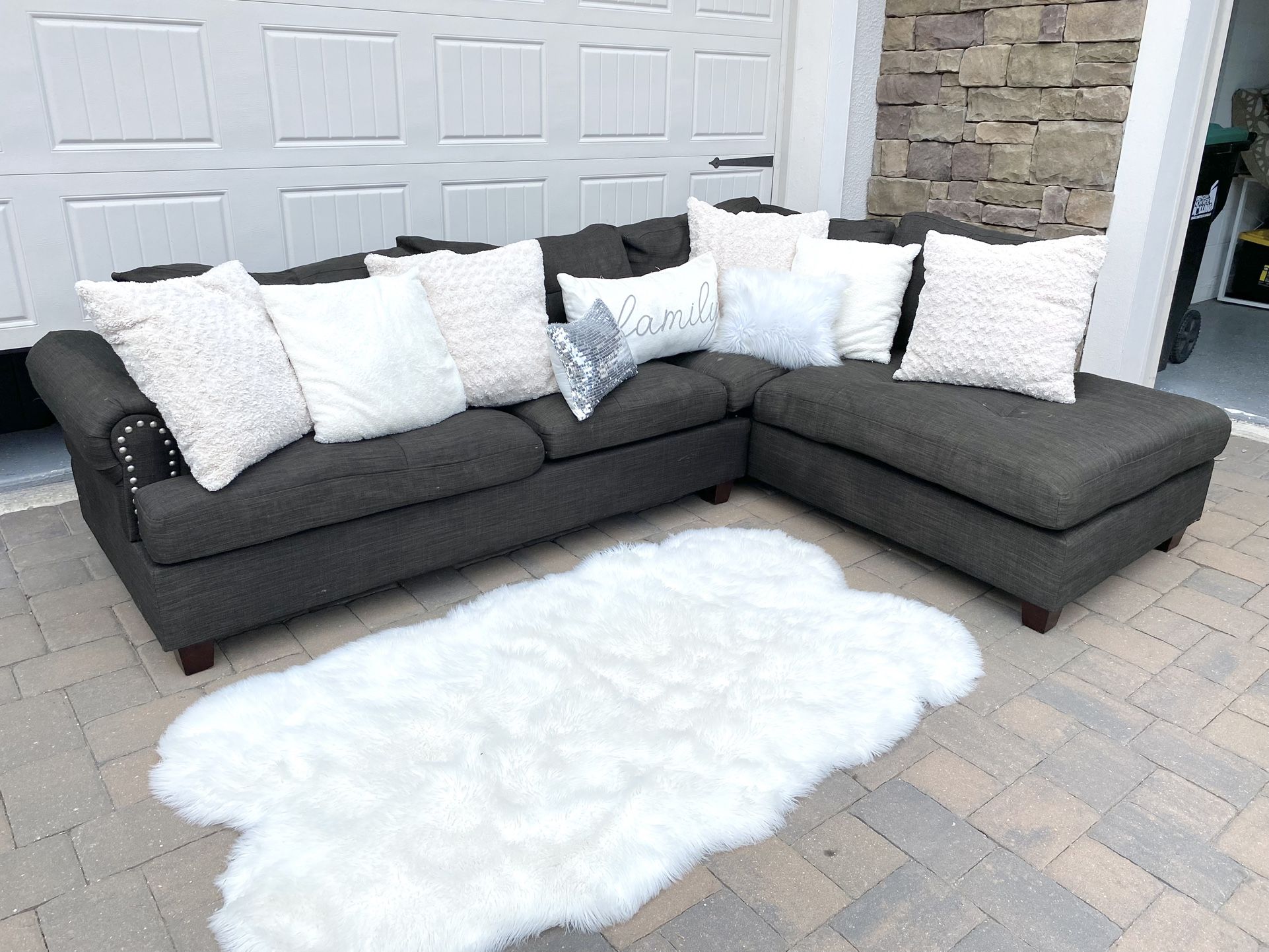 Grey Sectional With Chaise