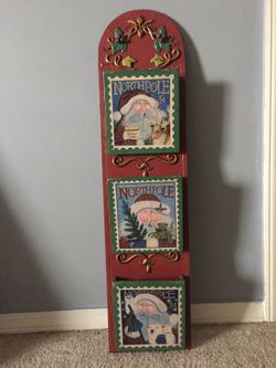 Vintage Wood Christmas Mail Holiday Decoration