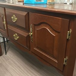 Credenza Antique Wood Cabinet Sideboard Buffet Wood Console Sprague Carleton Table Storage
