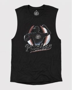 Rough Trade Gear Pitcher Black Sleeveless Graphic Shirt SIZE XL