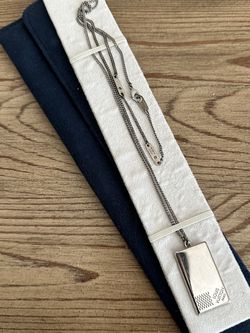 Men Dog Tag Silver Necklace 