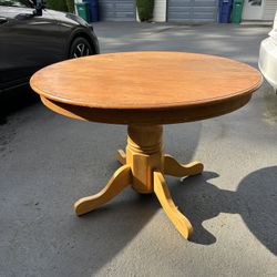 Wood Table Round Kitchen 