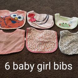 Baby Girl Bibs 6ct