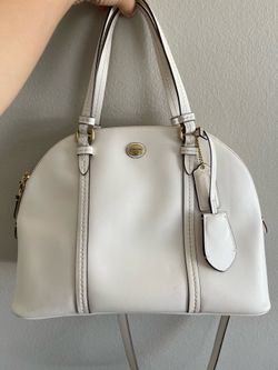 COACH Peyton Leather Domed Satchel Cross Body Bag F25671 White