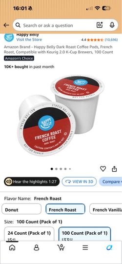 Happy Belly French Roast K-Cup Pods 100 Count