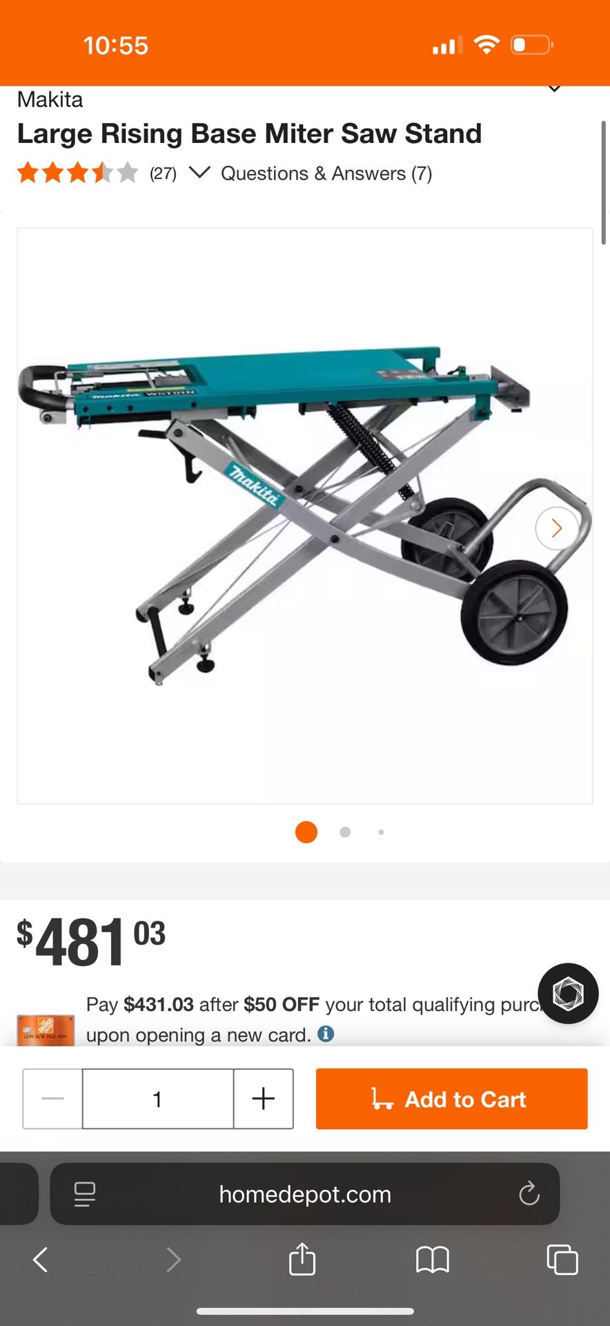 Makita Large Rising Base Miter Saw Stand