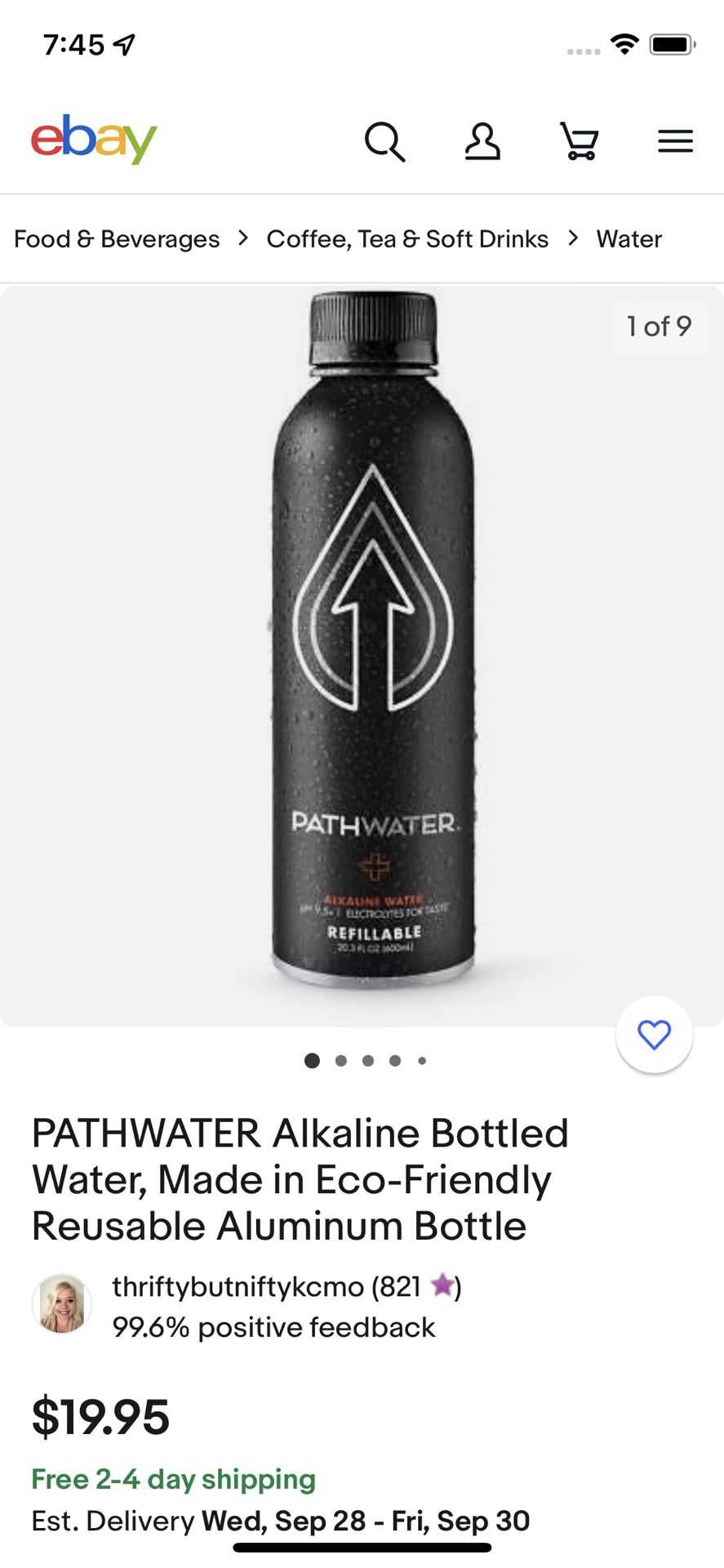 PATHWATER Alkaline Bottled Water, Made in Eco-Friendly Reusable Aluminum Bottle.