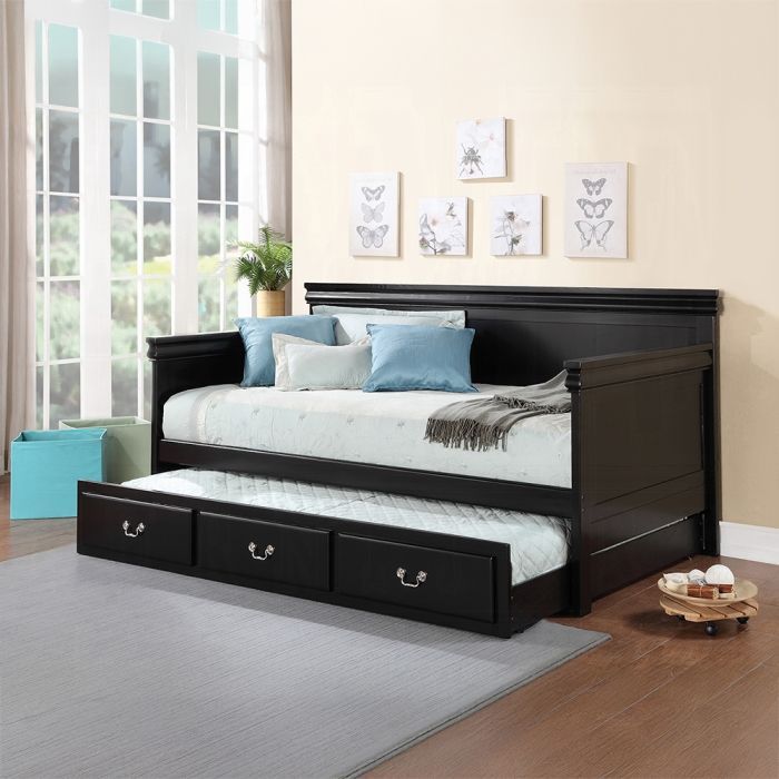 💥New Wood Twin over Twin Bedroom Trundle Bed 2 Colors $10 DOWN