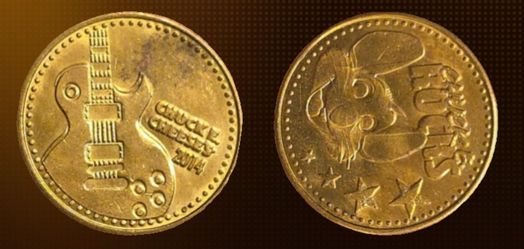 2014 Chuck E Cheese Token  Brass 25mm - AU - 58