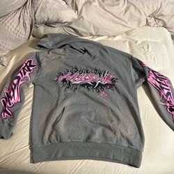 Grey And Pink Hellstar Hoodie Size Large