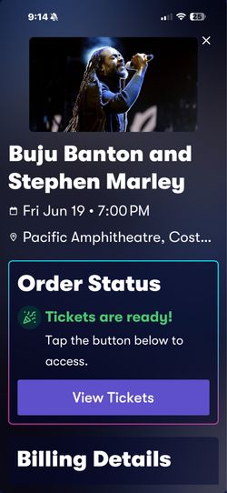 Buju Banton ticket!