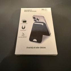 Black Magnetic Wallet & Stand