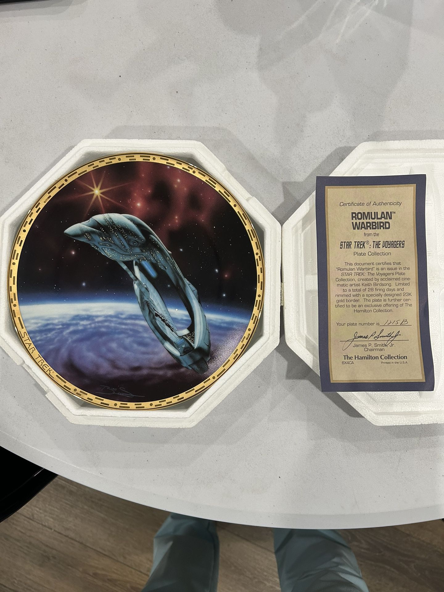 Star Trek Collectible 23k Rim Collectible Plate W/ COA