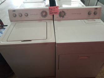 Estate by whirlpool washer and dryer set white super size heavy duty works great . Warranty . Delivery available . 2203 Fowler st. Ft. Myers 33901