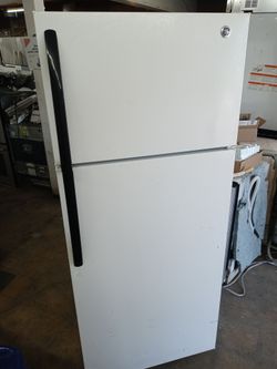 GE white top freezer refrigerator - Free delivery