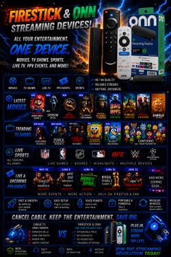 Super Streaming Devices (Fire stick / Onn TV) NEW