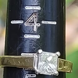 14k .60 Ct  Diamond Very White  Engagement  Size 4 3/4