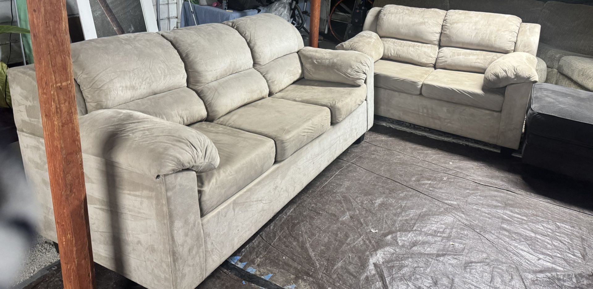 Tan Couch And Love Seat Good Condition Clean We sell All The Time Delivery 40 Local