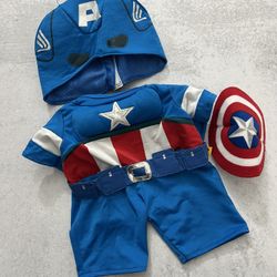 Build A Bear Disney Marvel Avengers Captain America Outfit Costume Hero BAB