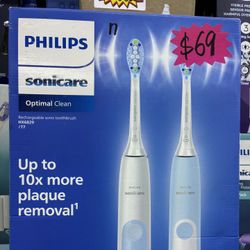 Philips Sonicare Optimal Clean HX6829/77 rechargeable sonic toothbrush 2-pack